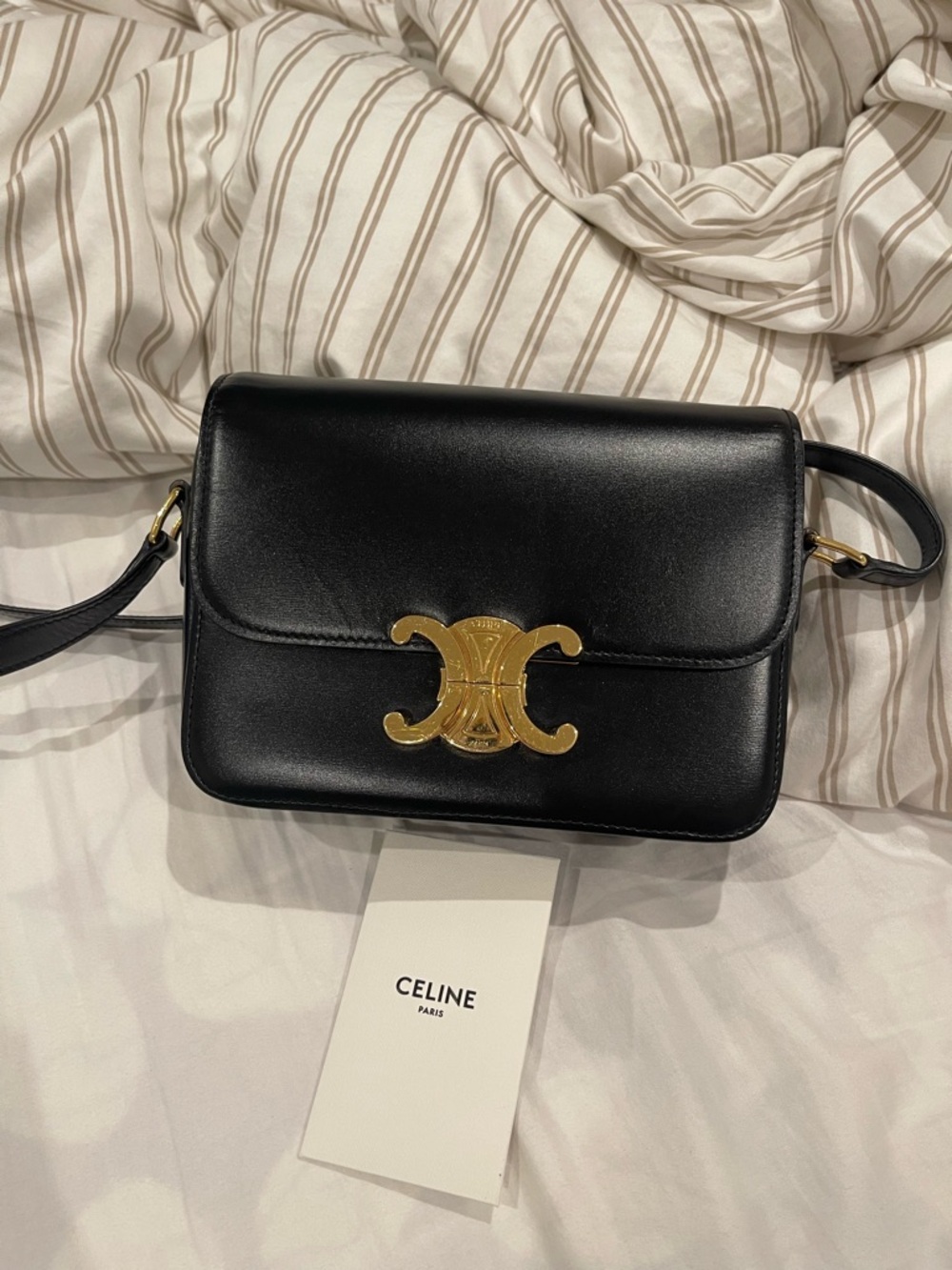Celine Teen Triomphe bag in black